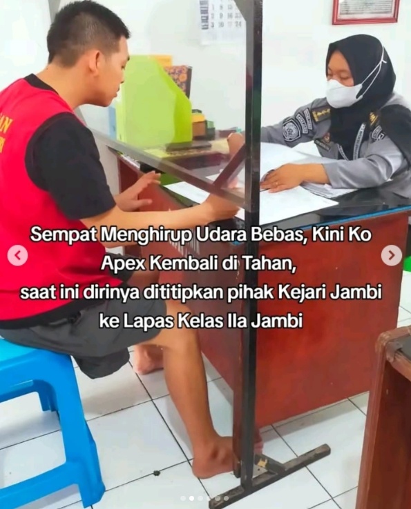 Ko Apex ditahan di Lapas IIA Jambi (Instagram)