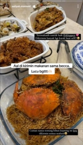 Makanan dari Rebecca buat Aaliyah (TikTok)