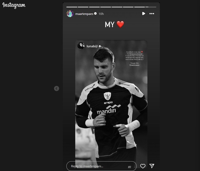 Luna Bijl mendukung Maarten Paes (Instagram)