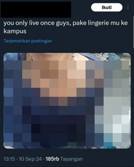 Awal mula kata kunci lingerie menjadi trending topic. (X)