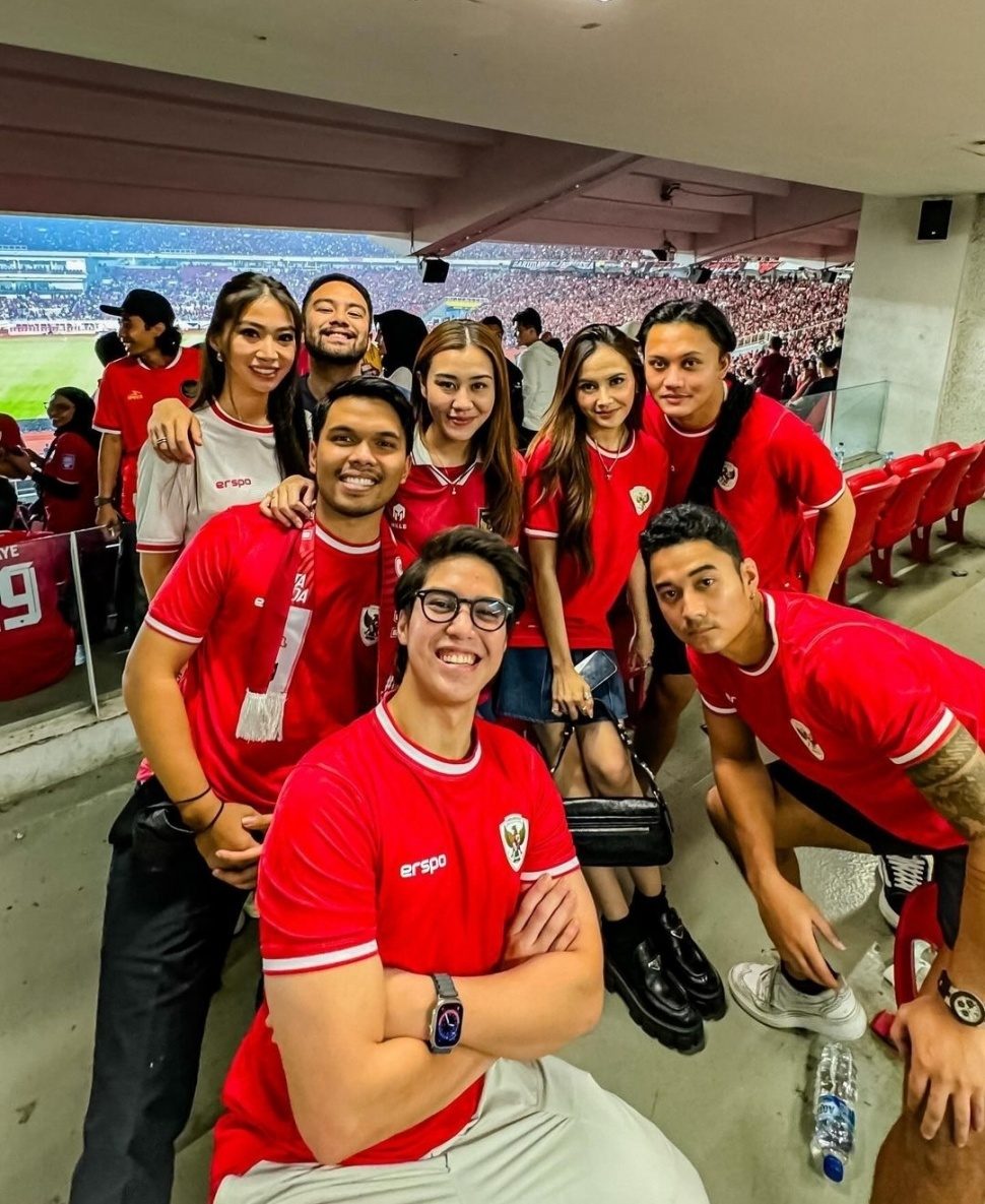 Mahalini, Rizky Febian, Aaliyah Massaid, El Rumi Tonton Laga Timnas VS Australia (Instagram)