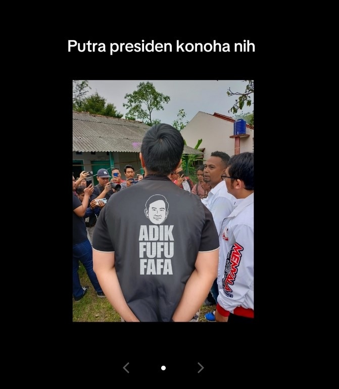 Kaesang Pangarep pakai kaos "Adik Fufufafa"? [TikTok @virli_cute]