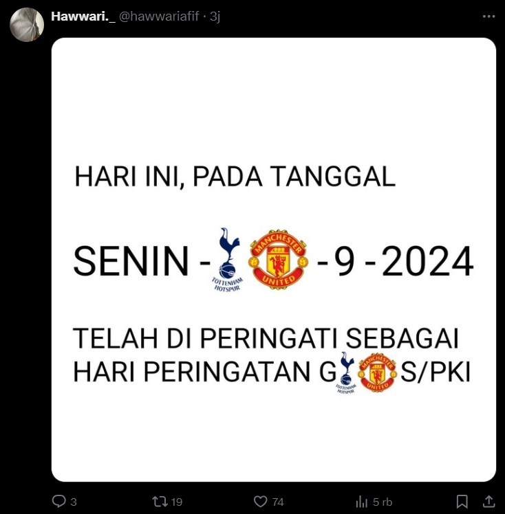 Meme Manchester United di X. (x/hawwariafif)