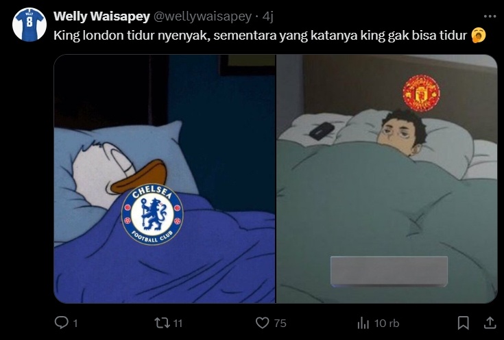 Meme Manchester United di X. (x/wellywaisapey)