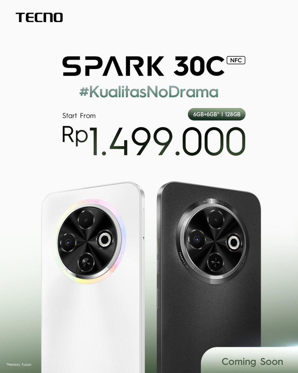 Harga Tecno Spark 30C hanya Rp 1 jutaan. (Instagram)