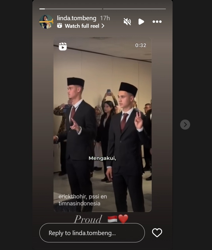 Ibu Mees Hilgers, Linda Tombeng bangga dengan anaknya yang resmi jadi WNI dan segera bela timnas Indonesia. (Instagram/@linda.tombeng)