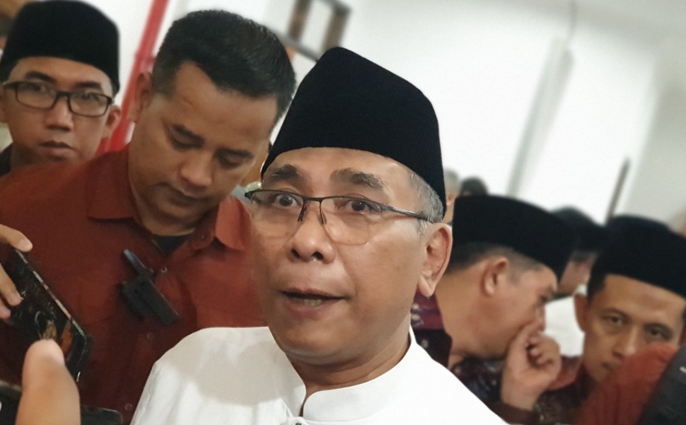 Ketua Umum Pengurus Besar Nahdlatul Ulama (PBNU), KH Yahya Cholil Staquf atau yang akrab disapa Gus Yahya. [Suarajogja.id/Hiskia Andika Weadcaksana]