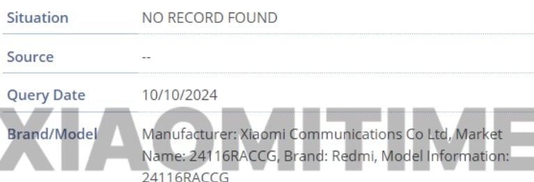 Perangkat yang diduga kuat sebagai Redmi Note 14 Pro 4G muncul di IMEI. (XiaomiTime)