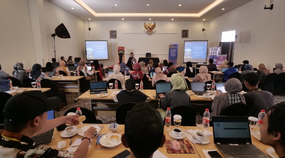 Workshop Kolaborasi Suara.com dan Universitas Atma Jaya Yogyakarta yang dihadiri puluhan content creator di Hotel Swiss-Belinn Malang, Jawa Timur, 10 dan 11 Oktober 2024.(Dokumentasi Suara.com)