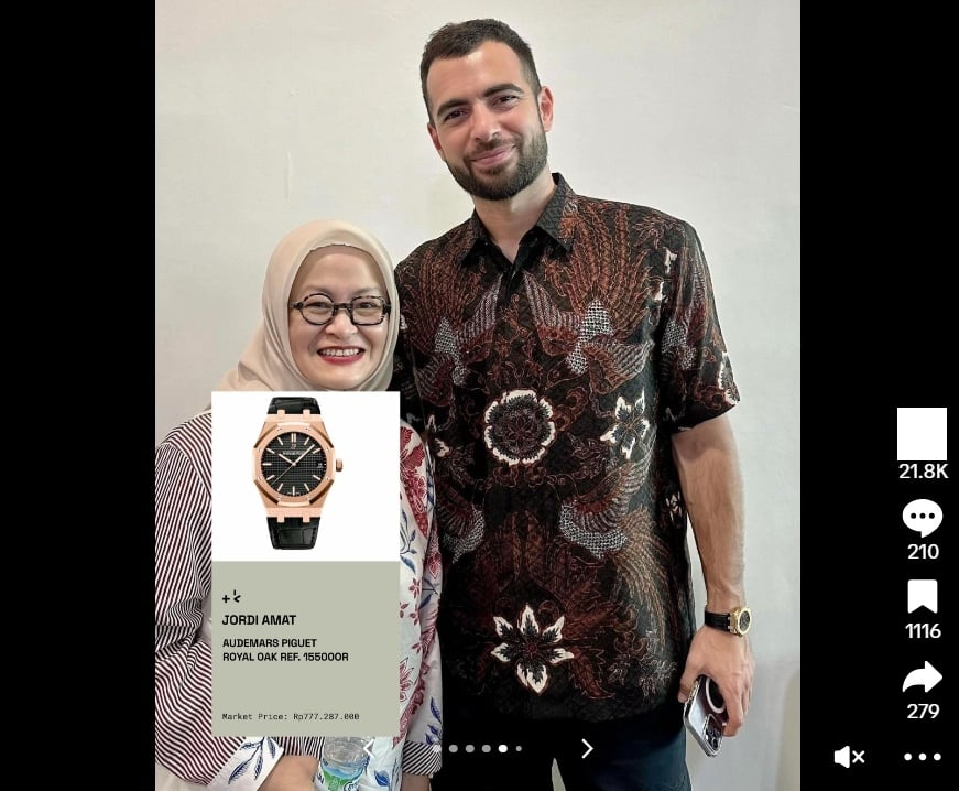 Harga jam tangan Jordi Amat. (tiktok/tankamedium)