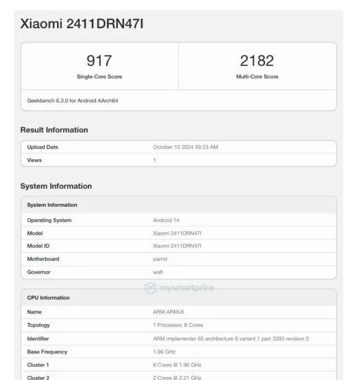 Redmi 14C 5G muncul di Geekbench. (MySmartPrice)