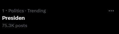 Topik mengenai Presiden trending di X. (ist)