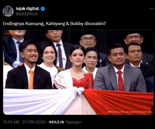 Kaesang Pangarep, Kahiyang Ayu, Bobby Nasution (X)