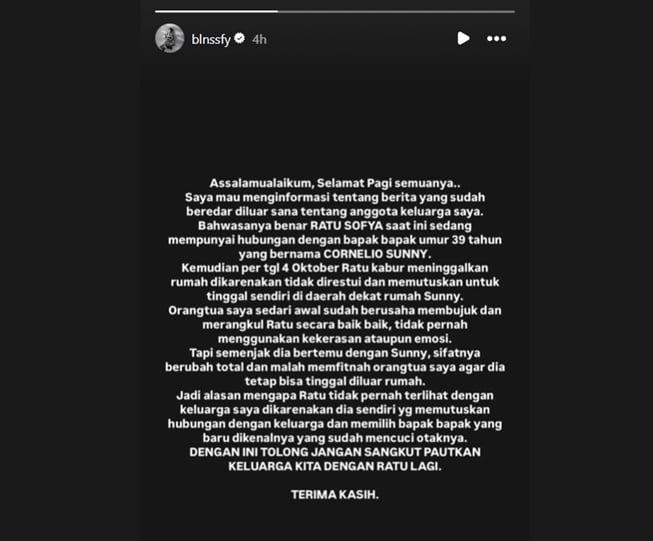 Ratu Sofya pacaran dengan bapak-bapak (Instagram)