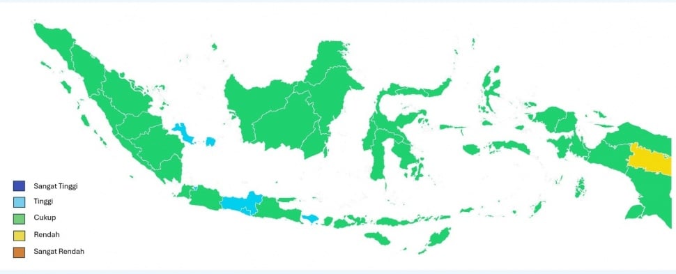 Nilai Indeks Masyarakat Digital Indonesia atau IMDI 2024 di seluruh provinsi. [Dok Kominfo]