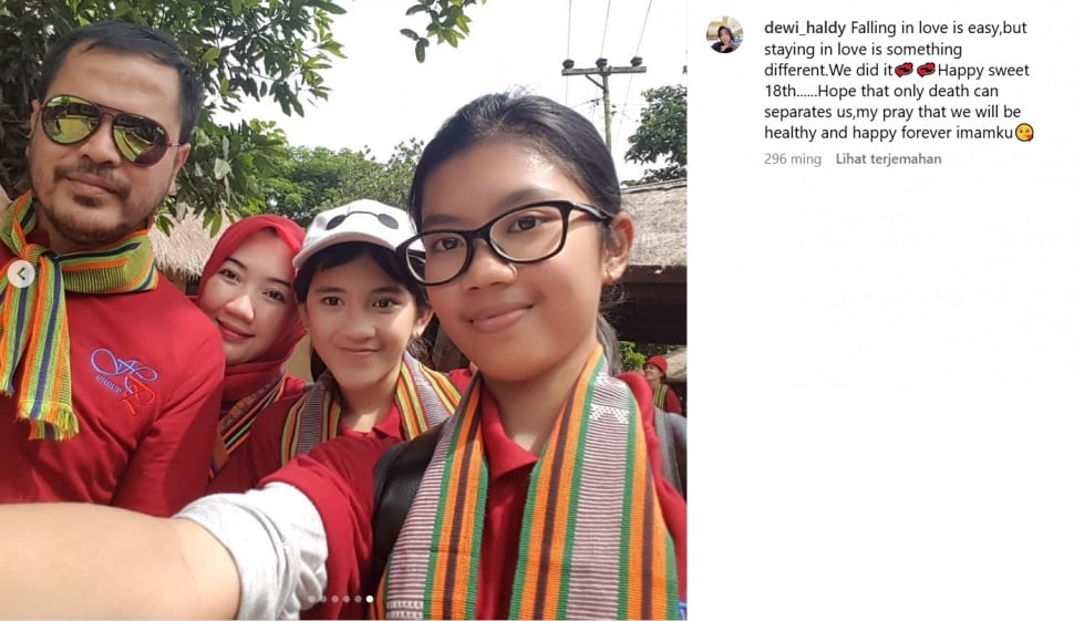 Diduga unggahan lawas Dwi Astuti, istri Haldy Sabri (Instagram/dewi_haldy)