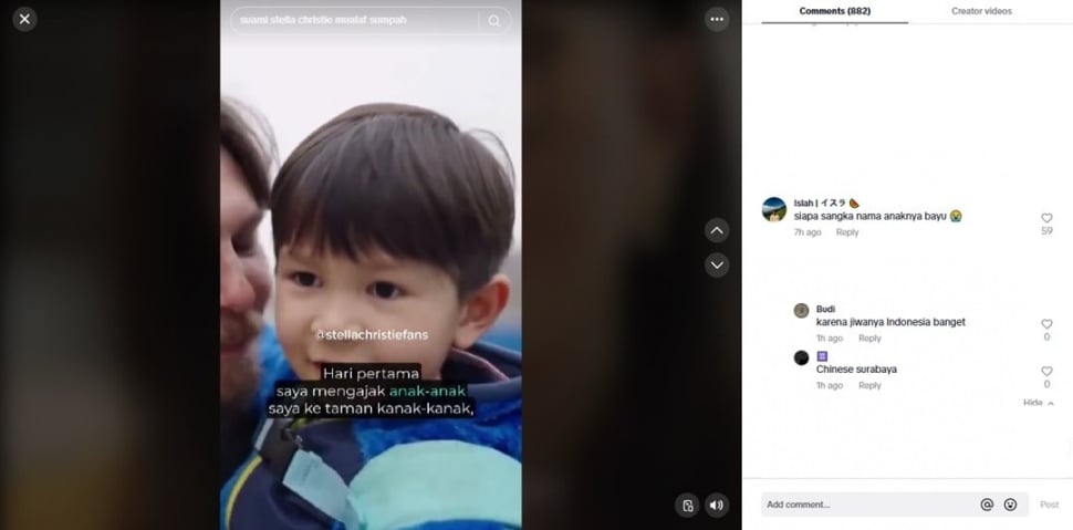 Nama anak Stella Christie. (TikTok/stellachristiefans)