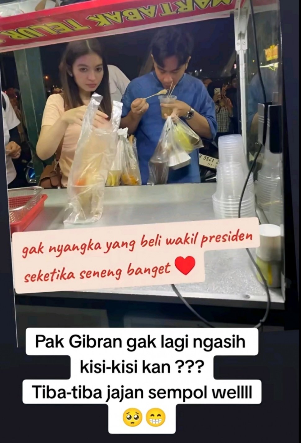 Jadi Wakil Presiden, Gibran Rakabuming Raka Jajan Telur Gulung (TikTok)