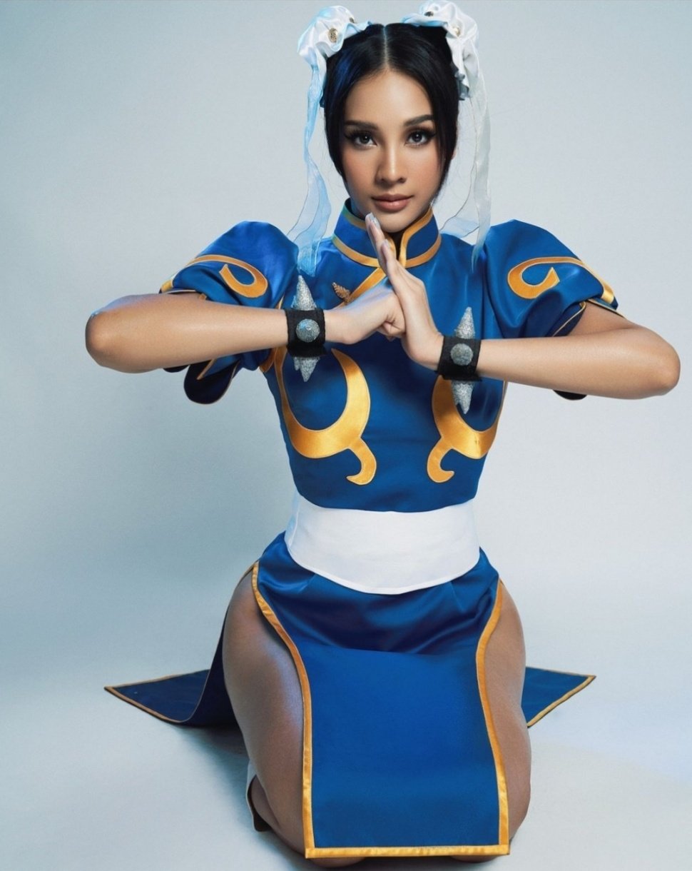 Potret Halloween Anya Geraldine Cosplay Jadi Chun Li (Instagram)