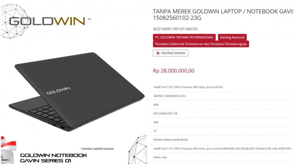 Publik soroti laptop Core i5 dengan harga Rp 28 juta di LKPP. (e-katalog.lkpp.go.id)