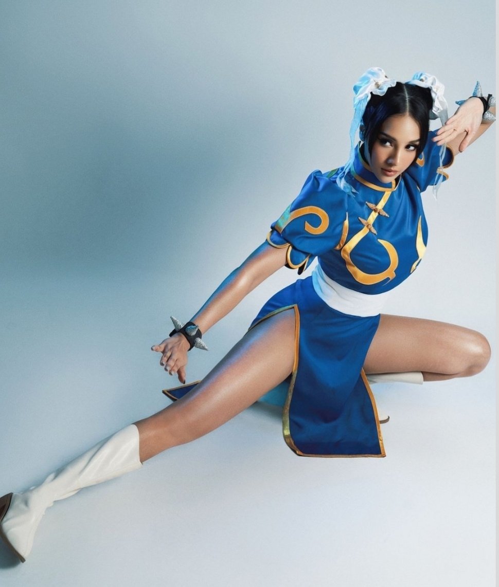 Potret Halloween Anya Geraldine Cosplay Jadi Chun Li (Instagram)