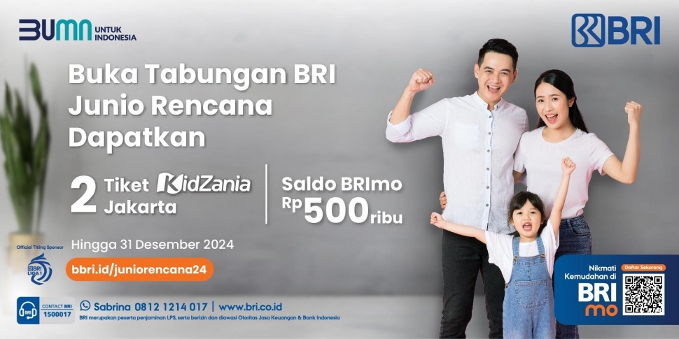 Dapatkan hadiah menarik dengan membuka Tabungan BRI Junio Rencana. (Dok. BRI)