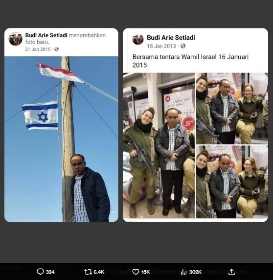 Foto Budi Arie saat berfoto bersama tentara wamil Israel yang viral di media sosial (X.com)