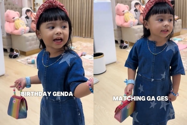 Tas mungil Ameena anak Aurel Hermansyah (TikTok/@attahalilintar)