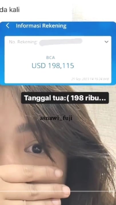 Jumlah tabungan Fuji. (TikTok/@rafkakhalisa1425)