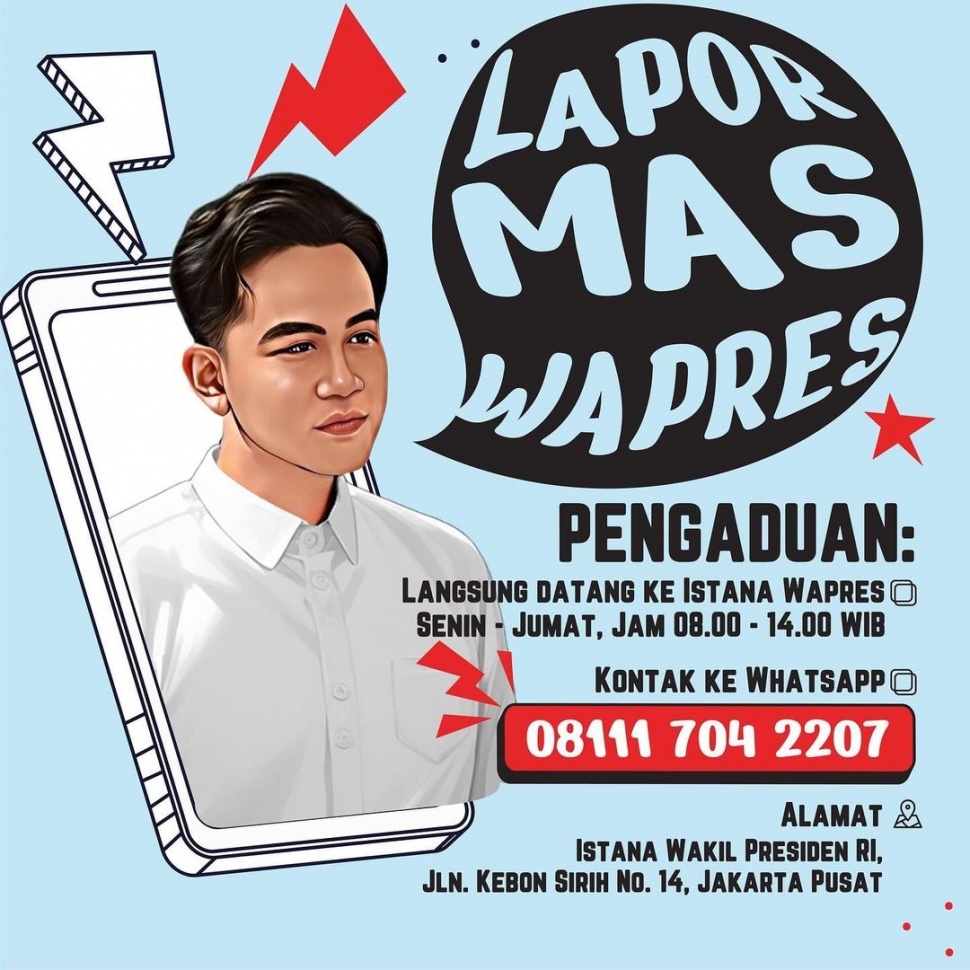 Ilustrasi Lapor Mas Wapres. [Akun IG]
