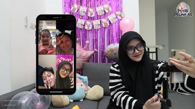 Putri Delina rayakan ulang tahun adik tiri, Bintang (YouTube)