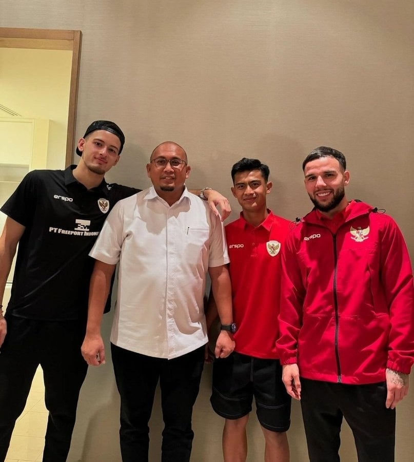 Justin Hubner, Andre Rosiade, Pratama Arhan dan Calvin Verdonk. (instagram/andre_rosiade)