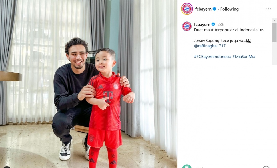 Nathan Tjoe-A-On dan Cipung masuk di Instagram Bayern Munchen. (Instagram/@fcbayern)