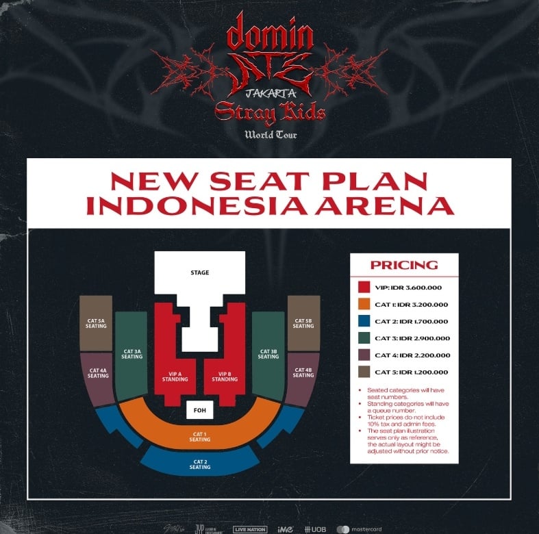 Seat plan terbaru konser Stray Kids [Instagram/@ime_indonesia]