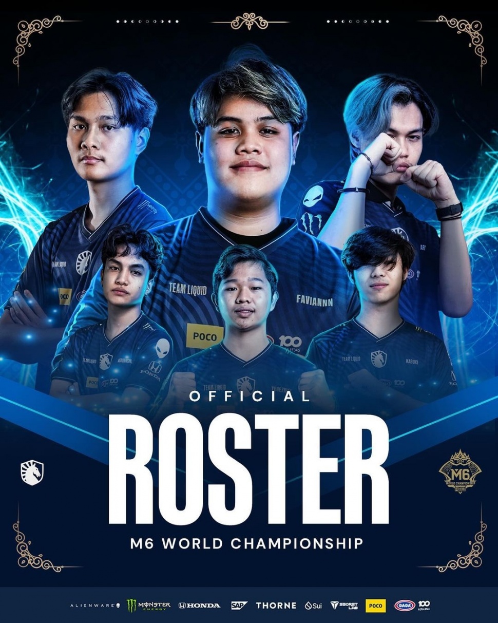 Roster Team Liquid ID di M6 Mobile Legends. (Instagram)