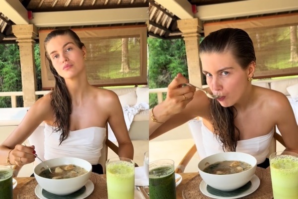 Luna Bijl makan bakso di Bali (TikTok/maartenpaes)