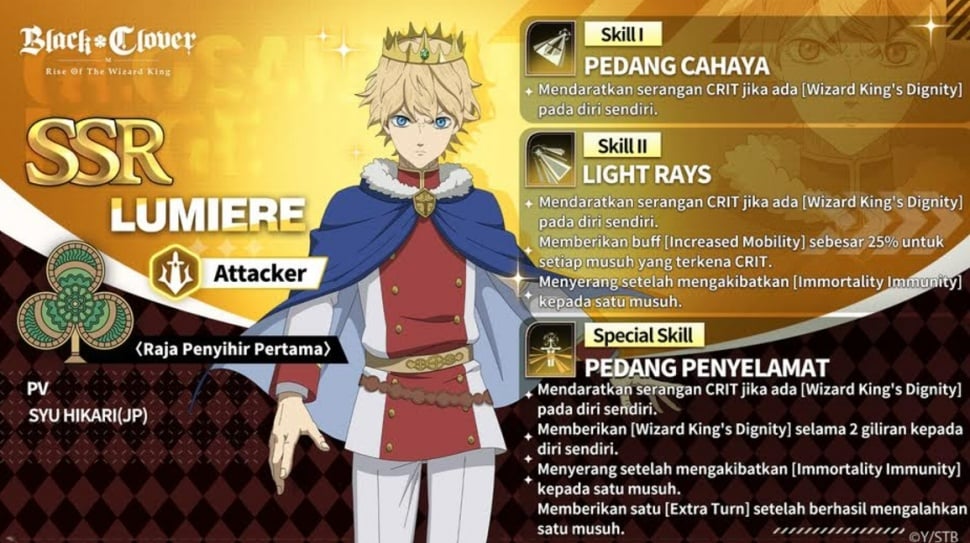 SSR Lumiere di Black Clover M. (Garena)