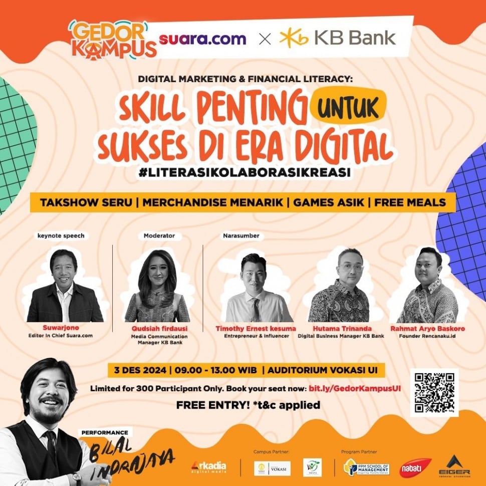 Hadirilah acara seru Gedor Kampus bersama Suara.com dan KB Bank (Dok.Suara.com)