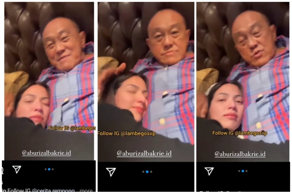 Interaksi Nia Ramadhani dan Aburizal Bakrie (Instagram/@lambegosiip)