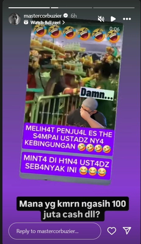 Deddy Coburzier soroti fenomena penjual es teh berbondong-bondong ke pengajian (instagram)