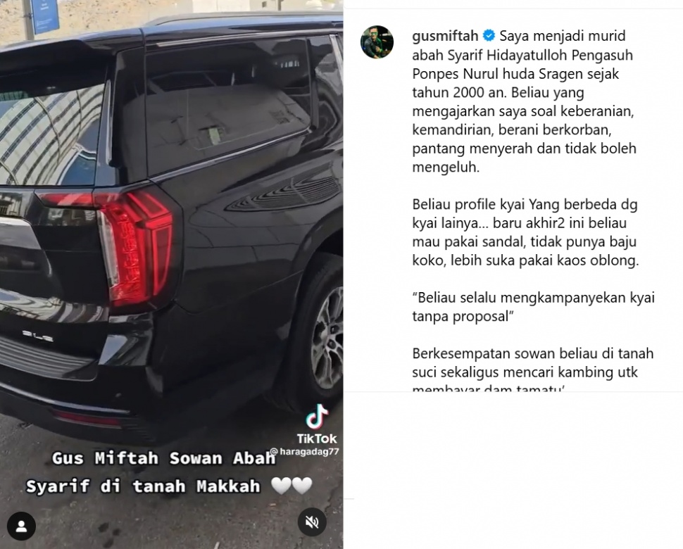 Gus Miftah kunjungi Abang Syarif Sragen (Instagram)