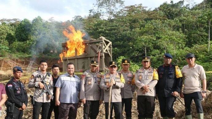 Kapolda Sumbar Pimpin Pemberantasan Tambang Ilegal di Solok Selatan (ANTARA/HO-Humas Polda Sumbar)