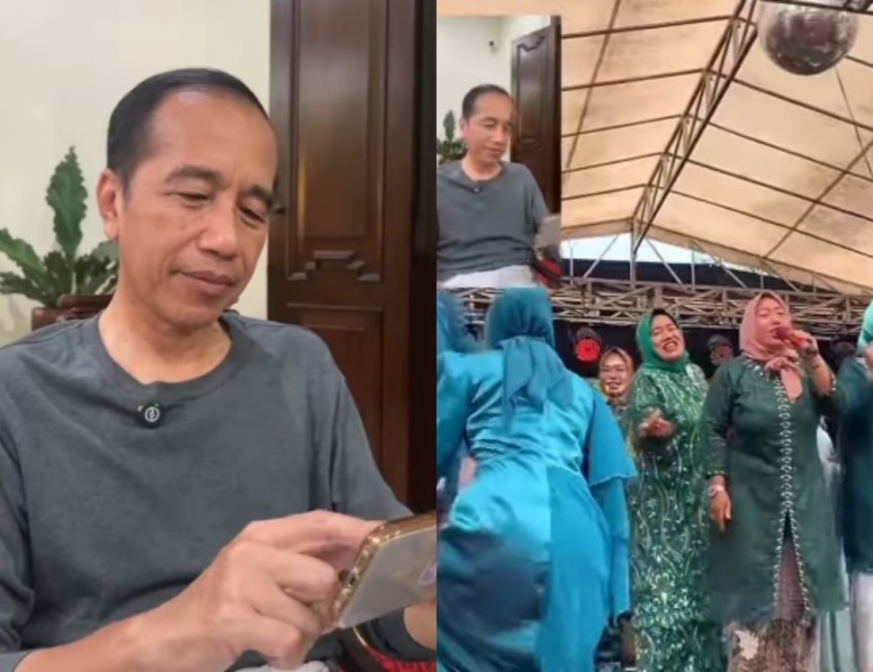 Jokowi reaksi video ibu-ibu (kolase)