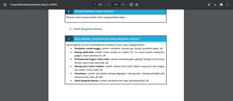 Peraturan pengisian LHKPN KPK termasuk tas yang dikoleksi Penyelenggara Negara dan keluarga. [elhkpn.kpk.go.id]
