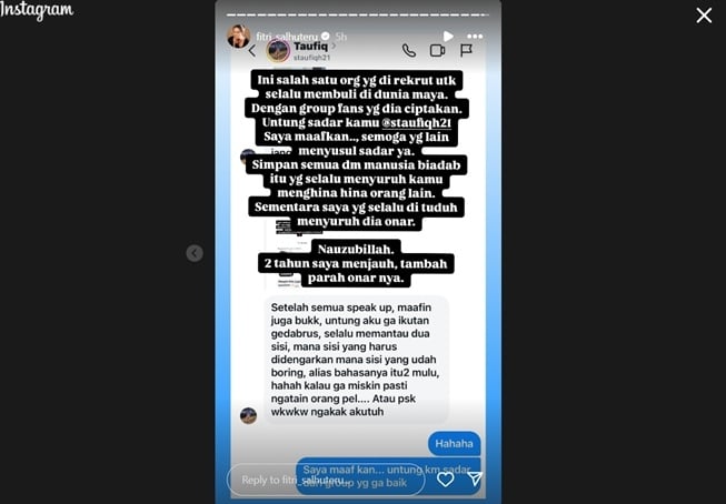 Postingan Fitri Salhuteru (Instagram)