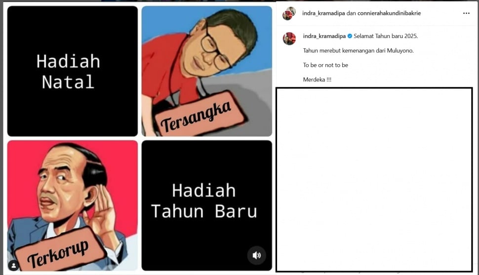 Connie Bakrie unggah meme buat sindir Jokowi. (Instagram)