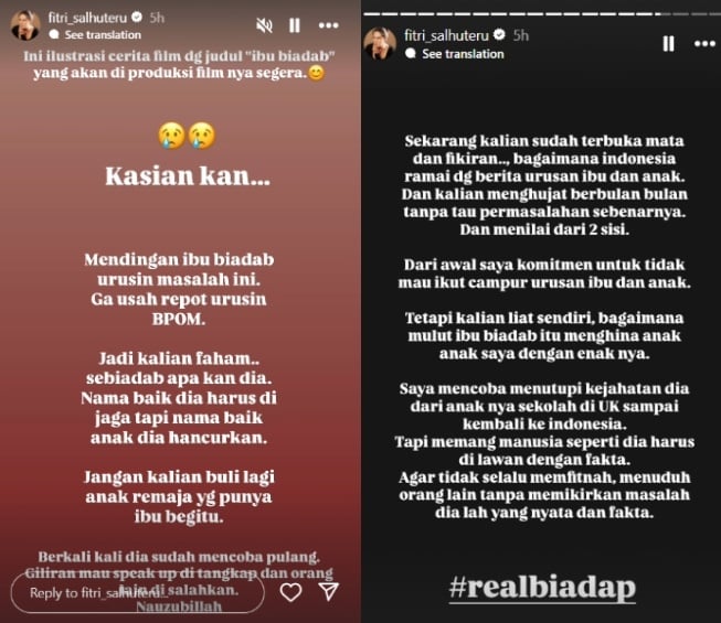 Fitri Salhuteru dan Nikita Mirzani berseteru (Instagram)