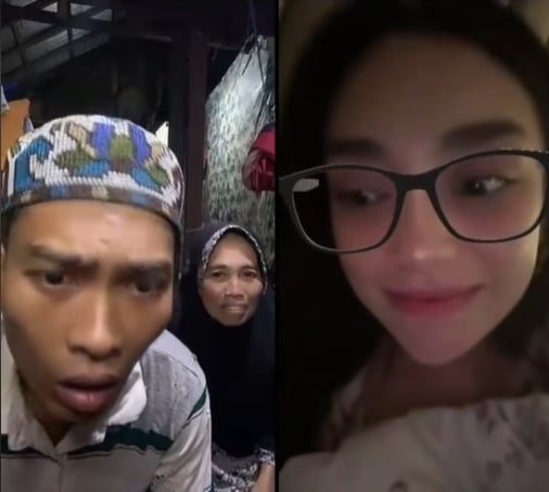 Celine Evangelista memberi hadiah umrah untuk TikToker Restu dan ibunya (TikTok)