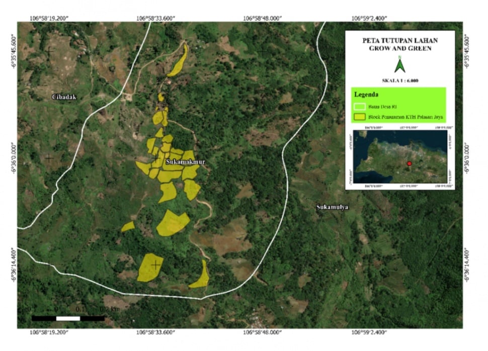 Gambar 3. Peta tutupan lahan program BRI Menanam - Grow & Green (Ist)