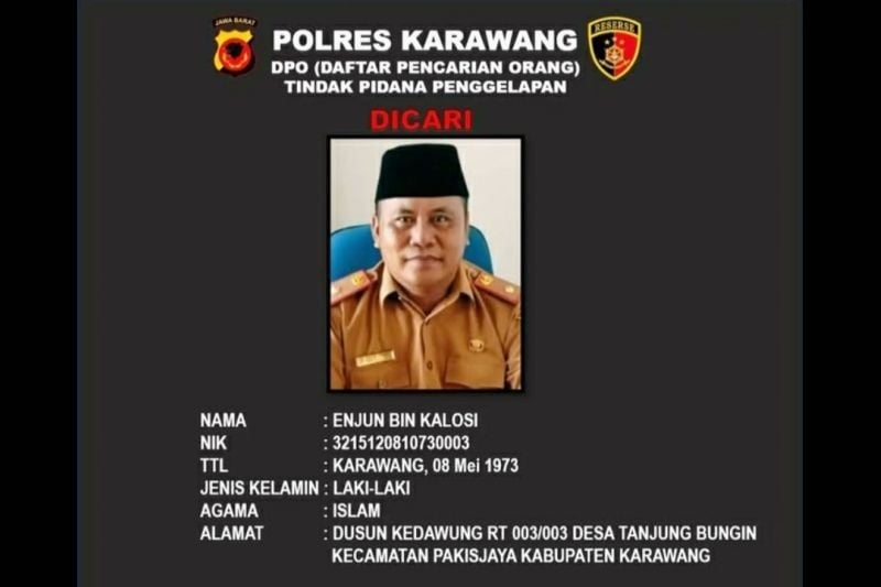 Kades di Karawang jadi DPO Polres Karawang. (ANTARA/HO-Polres Karawang)